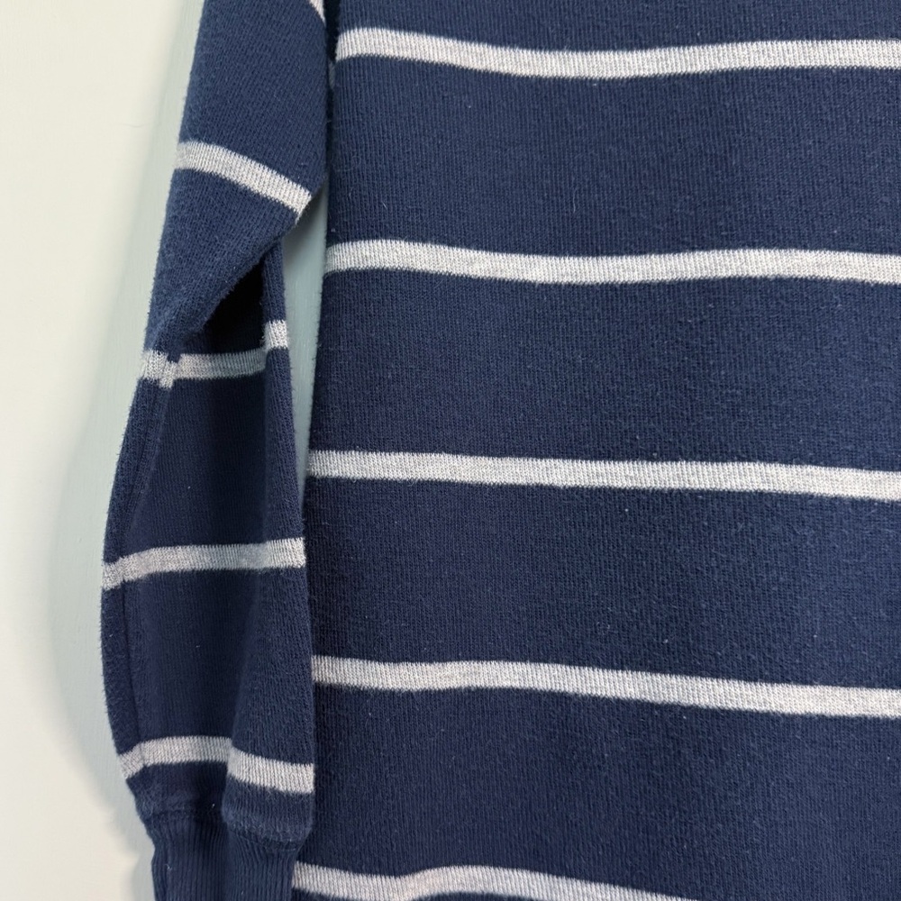 Old Navy Boys Striped Henley Shirt L 10-12 Navy Gray Cotton School Top - Picture 12 of 16